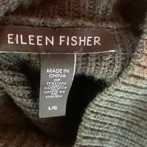 Eileen Fisher extra fine merino wool turtle neck sweater pullover minimalism L - Picture 2 of 8